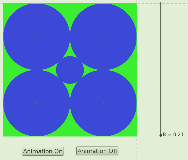 Five circles in a square - GeoGebra Animation - Mr. L