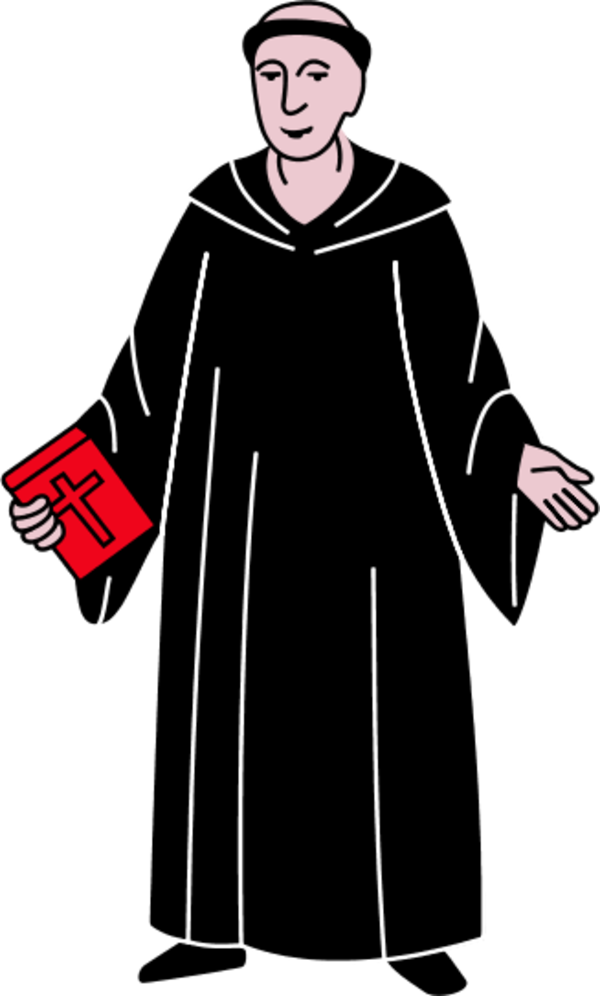 robed old woman - vector Clip Art