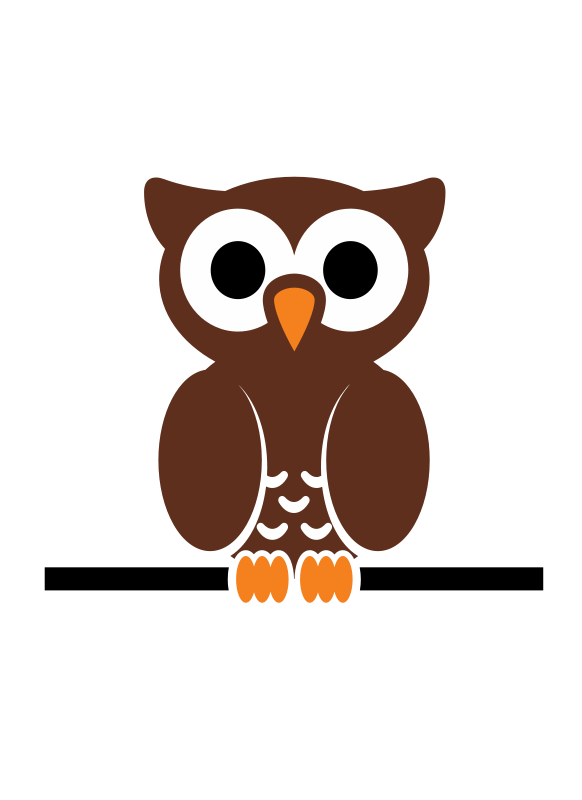 Free Cartoon Owl Perched on a Wire Clip Art