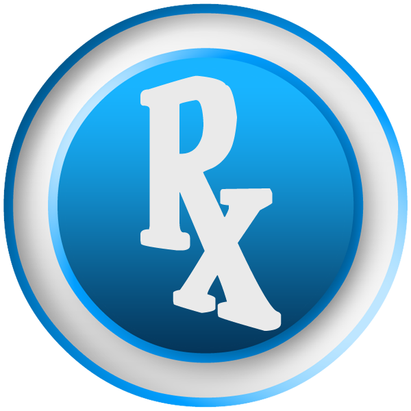 3D white rx pharmacist symbol clipart image - ipharmd.