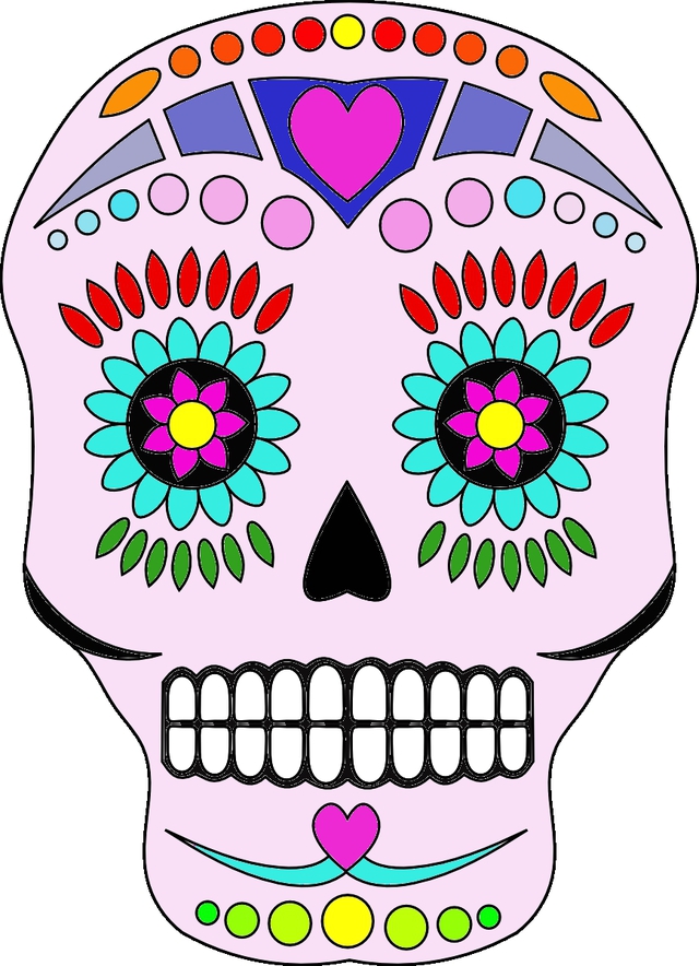 Free Printable Day Of The Dead Skull Coloring Page From Bnute 