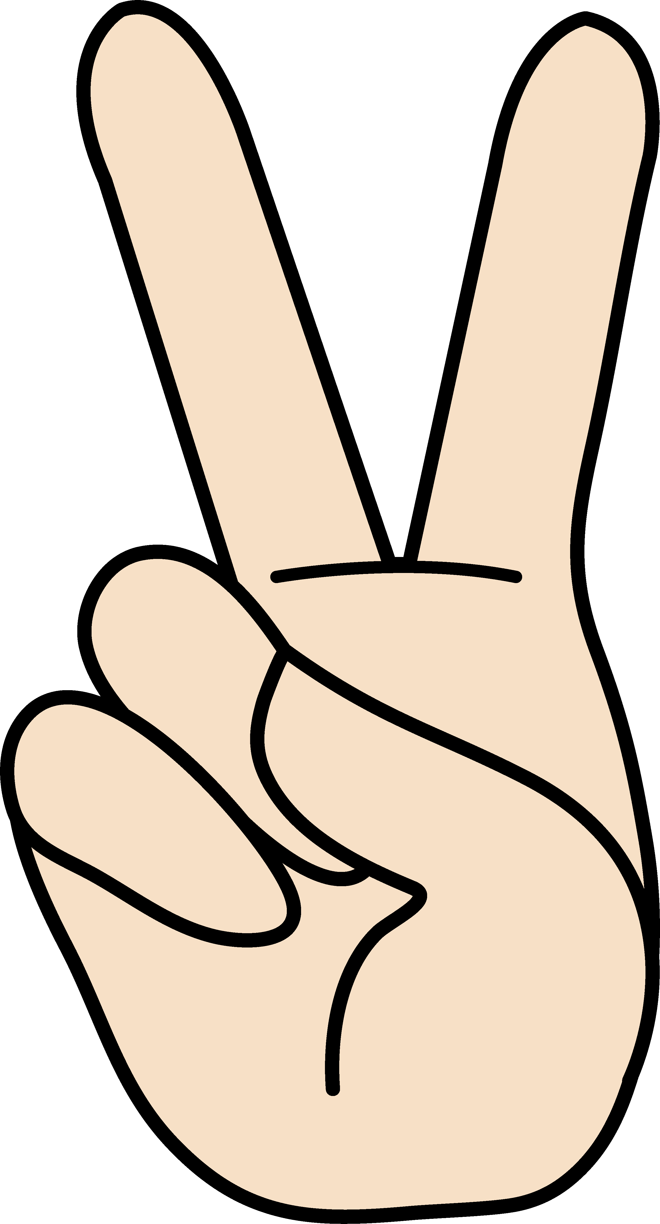 Cartoon Peace Sign Hand 