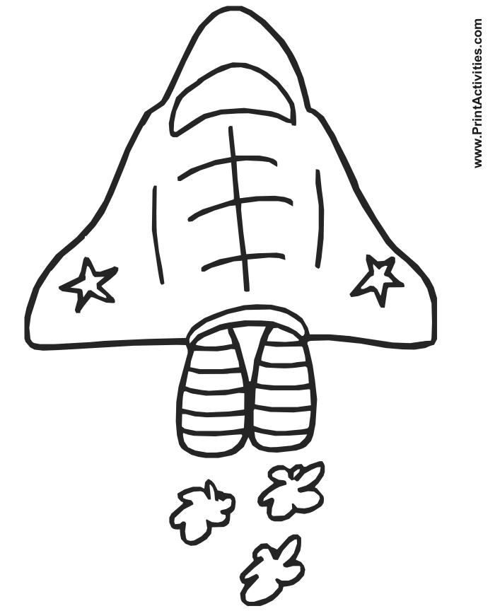 simple Spaceship Coloring Pages for kids boys and girls 