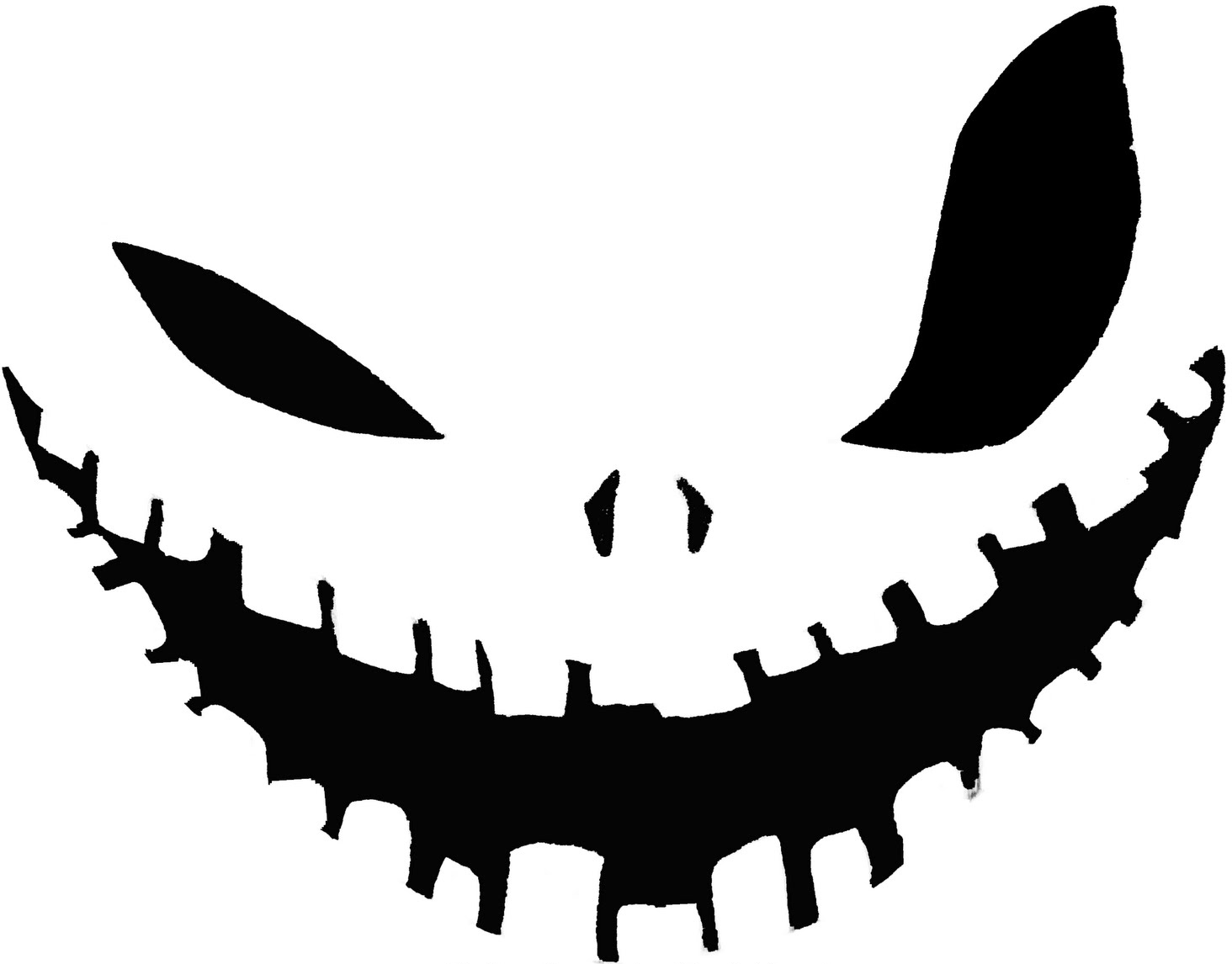 Big eye wicked smile Pumpkin Face Free Pumpkin Carving Template Clip
