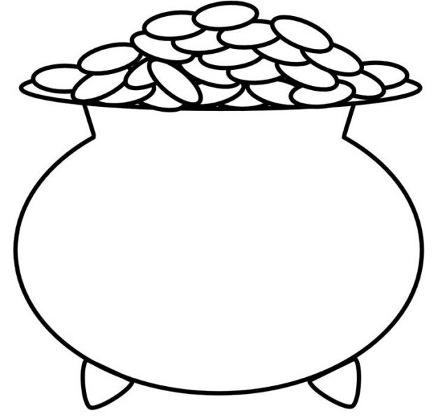 Free Pot Of Gold Outline, Download Free Pot Of Gold Outline png images