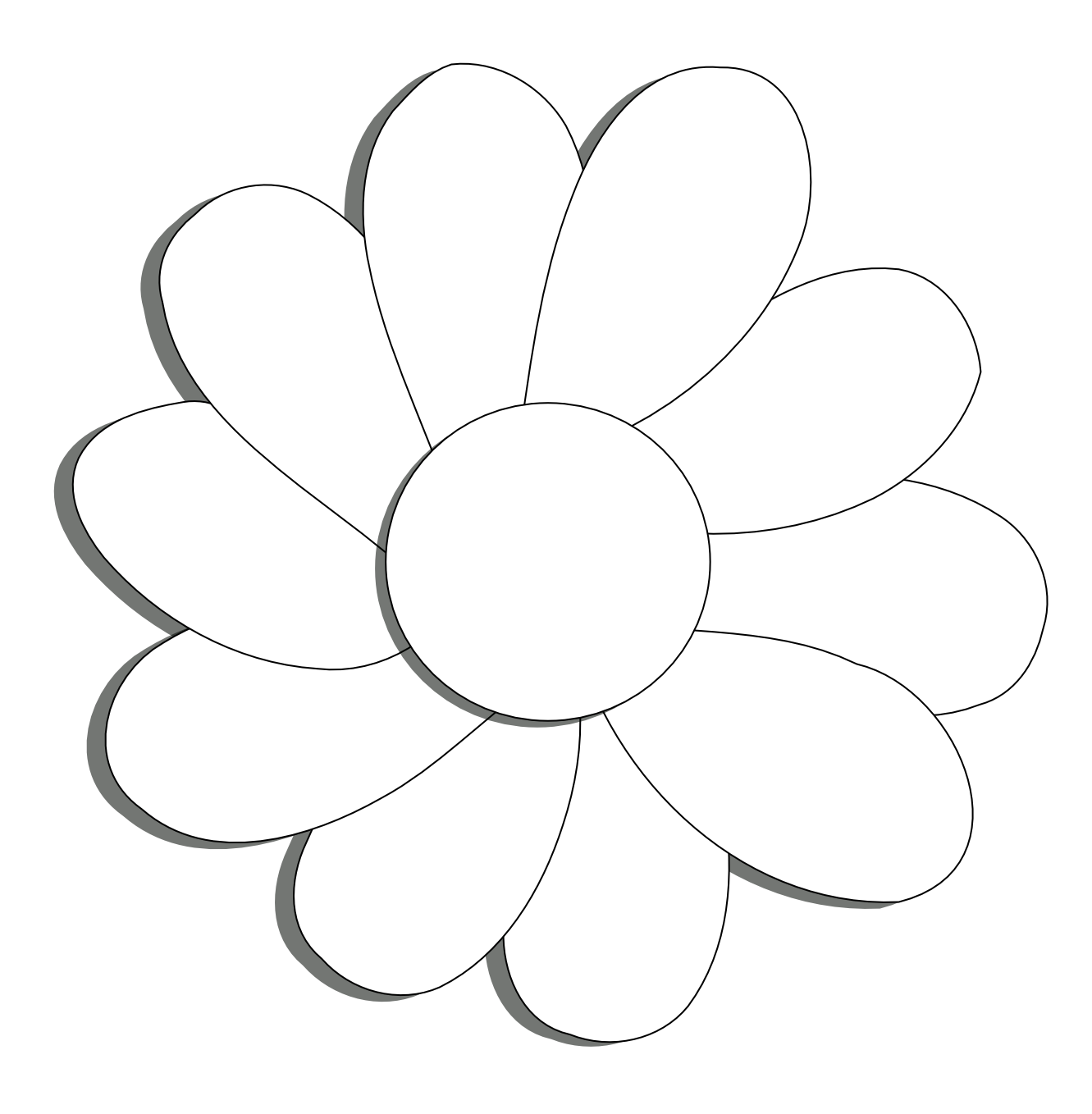 Free Black And White Flower Outline, Download Free Black And White