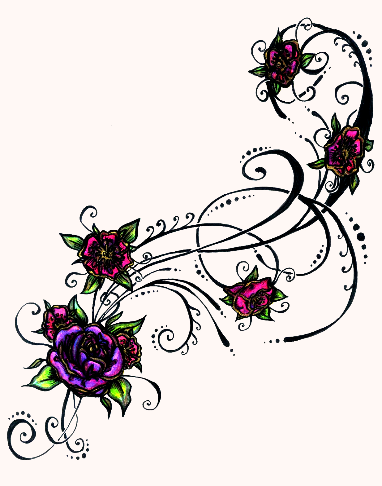 design flower with color Clip Art Library