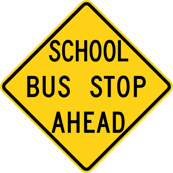 School Bus Stop Ahead Sign clip art - vector clip art online 