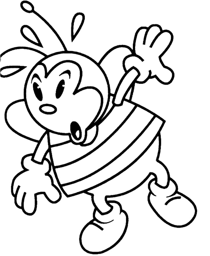 Cartoon Bee Coloring Pages - Animal Coloring Coloring Pages : Pin 