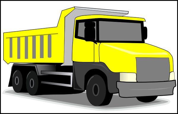 Yellow Dump Truck clip art - vector clip art online, royalty free 