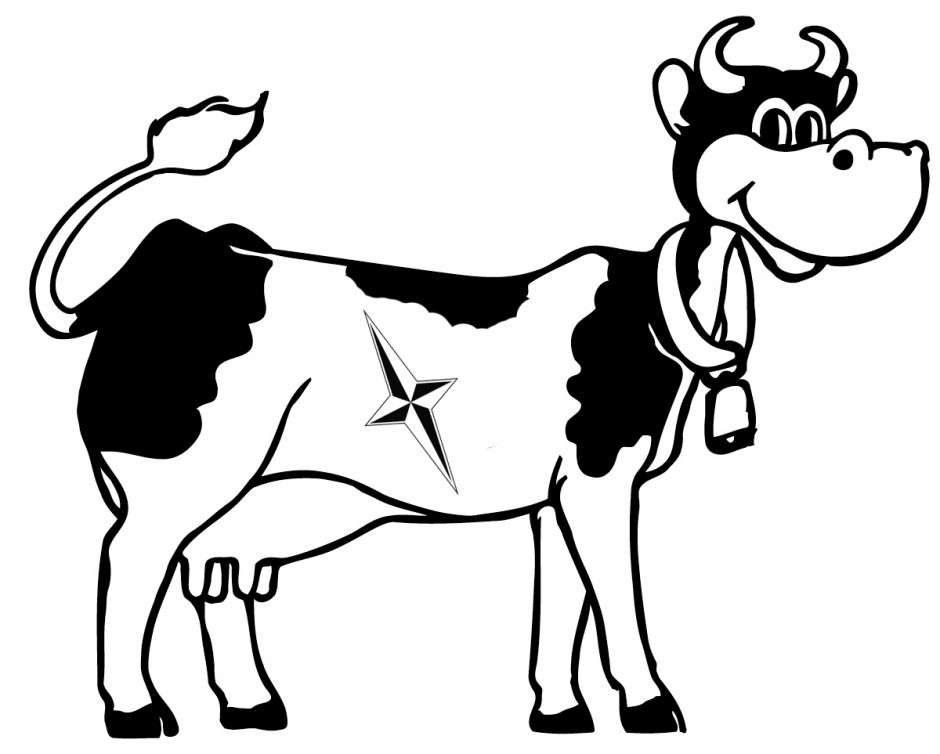 Vector Of A Cartoon Tired Cow Coloring Page Outline By Ron 209181 