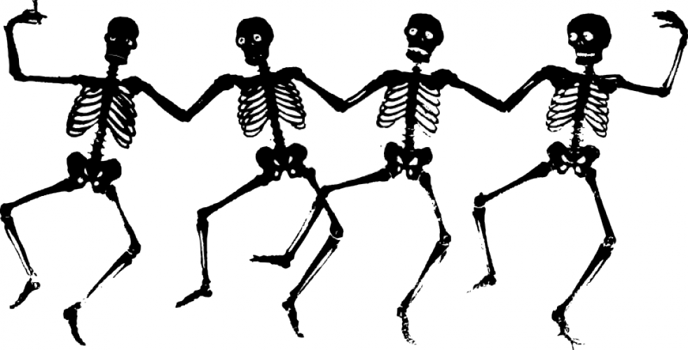 Dancing skeletons vector illustration | Public domain vectors