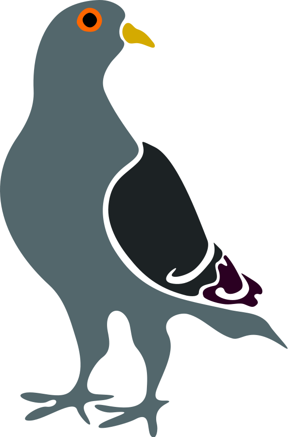 A Flying Pigeon medium 600pixel clipart, vector clip art 