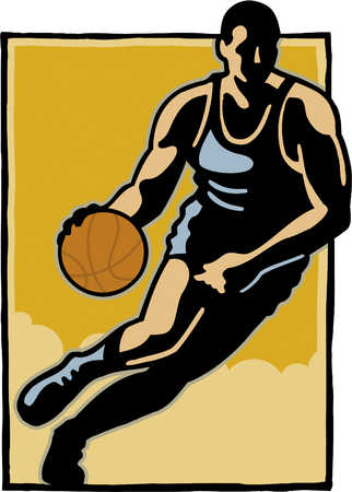 Stock Illustration - a basketball player in action