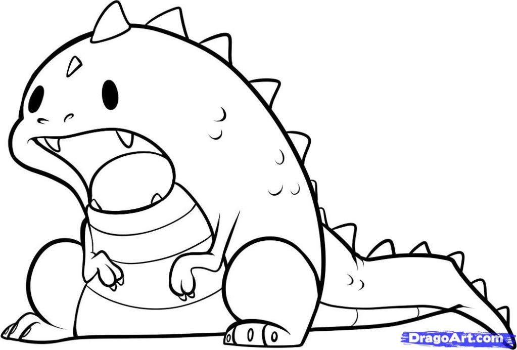 easy baby dinosaur drawing - Clip Art Library