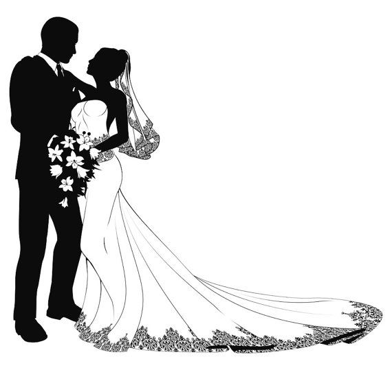 2 Wedding Pairs Theme Paper Cut Silhouette Design by DesignWedding 