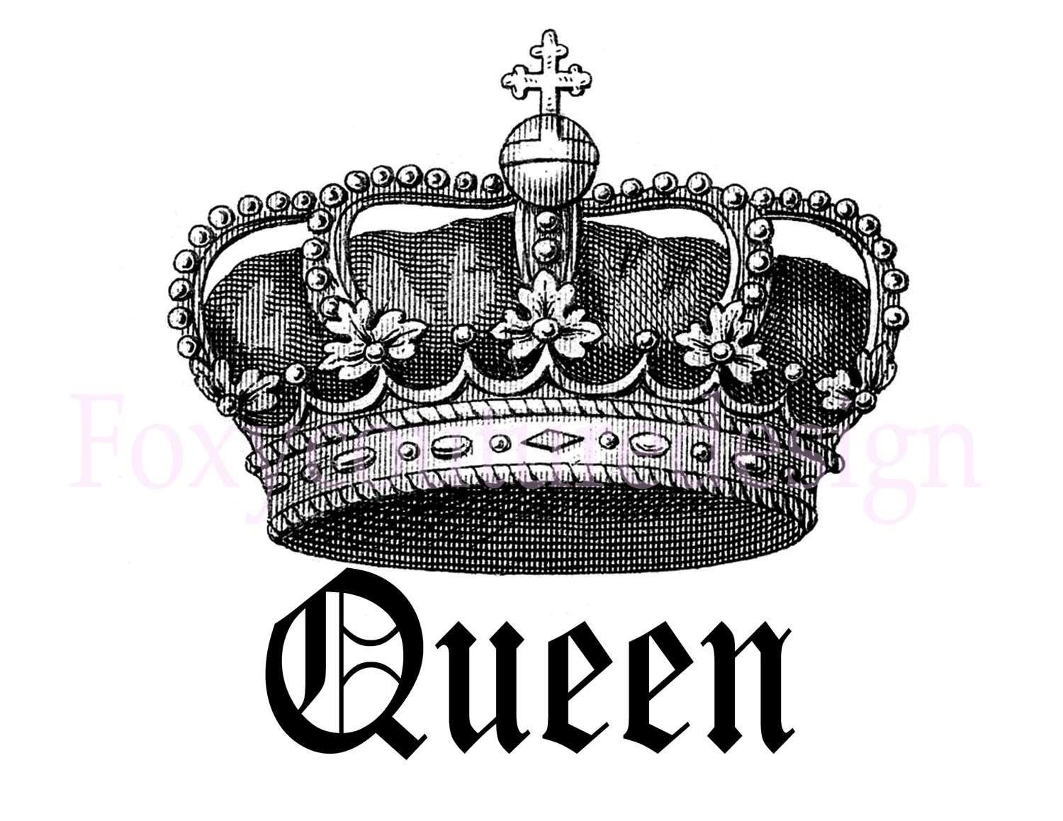 Queen Royal Crown Vintage Large Image by FoxyCoutureDesigns