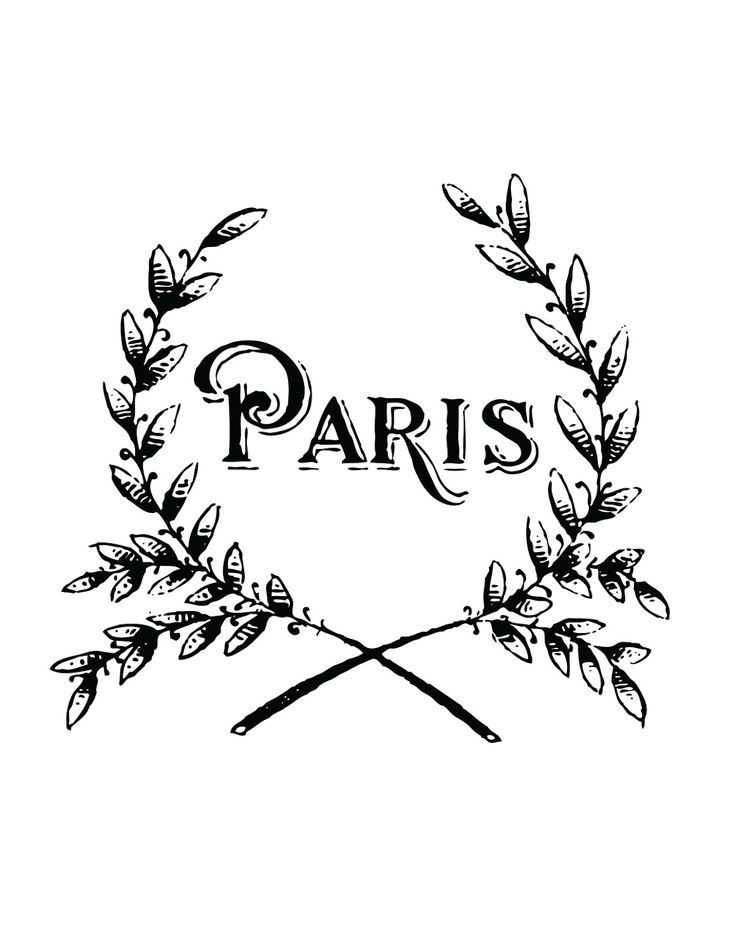 French Transfer Printable - Paris Wreath