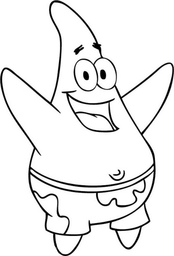 Happy Patrick Star Coloring Page - Free  Printable Coloring Pages 