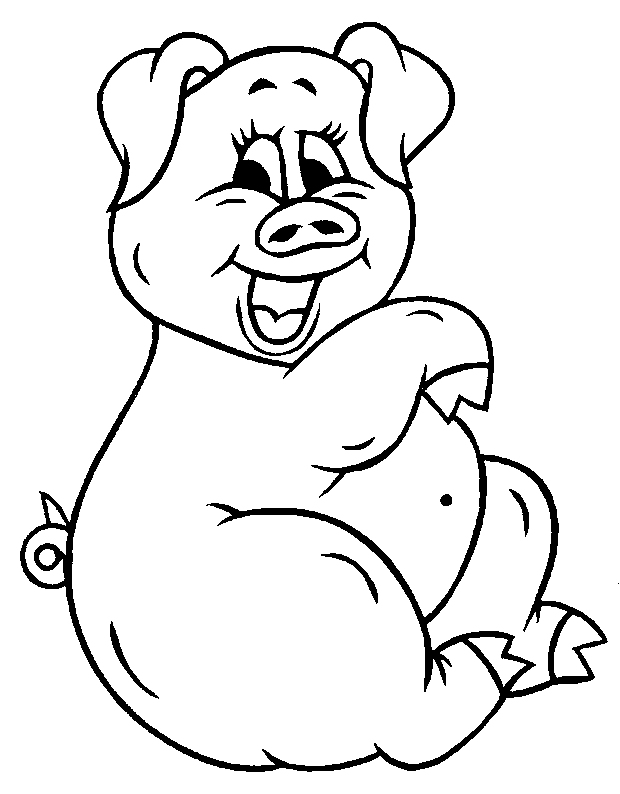 cute fat Pig Coloring Pages for kids | Great Coloring Pages