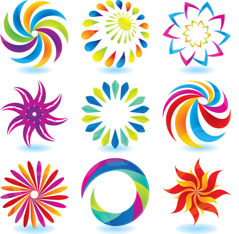 Colorful flowers icon vector material colorful,flower,icon,vector 
