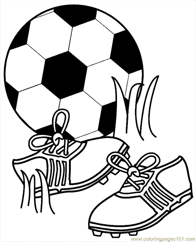 Coloring Pages Soccer Ball And Shoes Free Printable 650x802px 