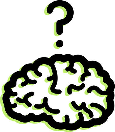 Stock Illustration - Illustration of a brain and a question mark