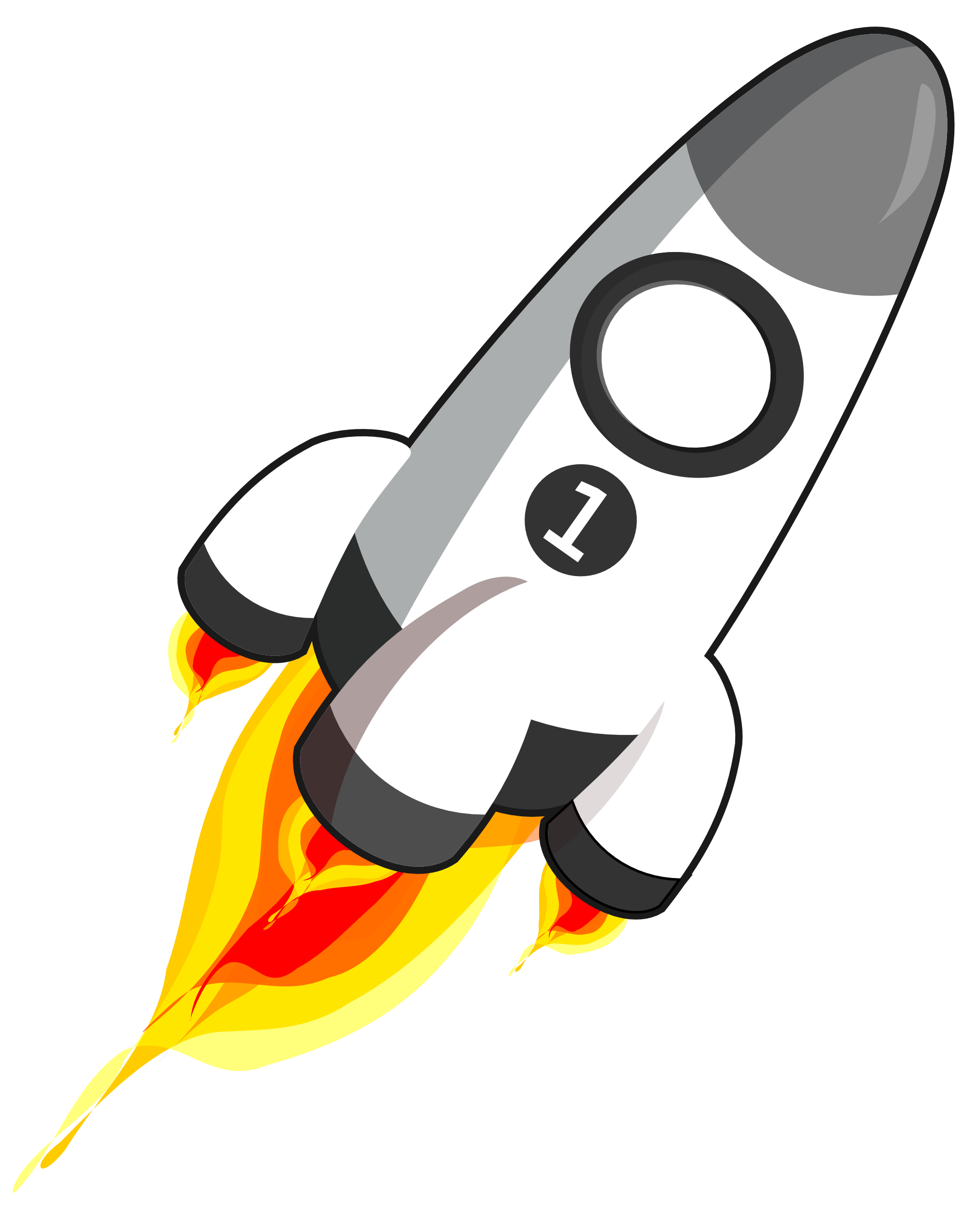 cartoon rocket ship blast off
