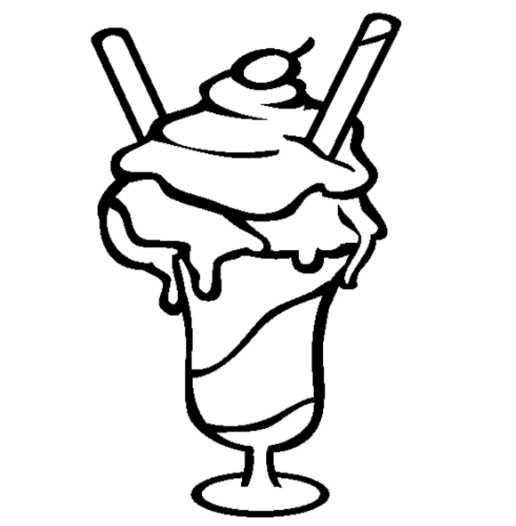 Sundae Ice Cream Coloring Pages - Foods Coloring pages of 