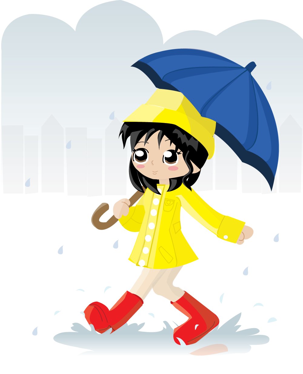 Clip Arts Related To : rainy images for kids. 