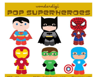 Popular items for superheroes clipart 