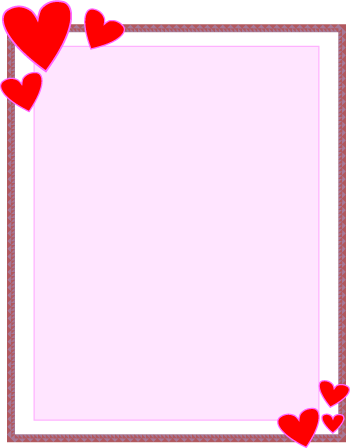 Valentine Page Borders for Paper Crafts and Scrapbooking - Hearts 