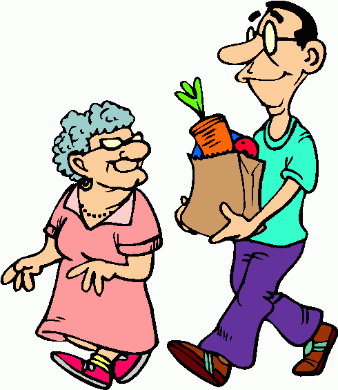 Carrying Groceries Clipart