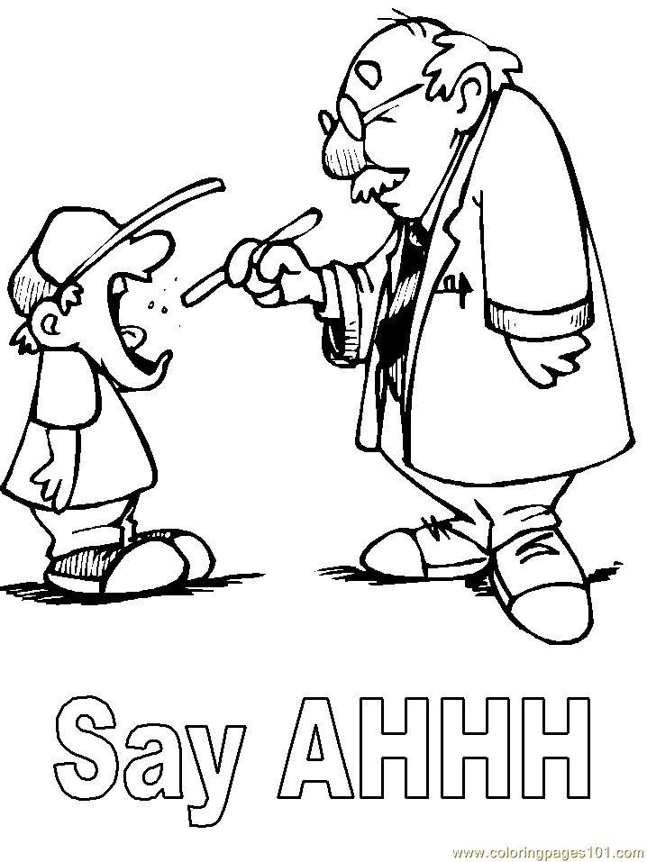 Coloring Pages Doctor and Patient (Peoples  Doctors) - free 