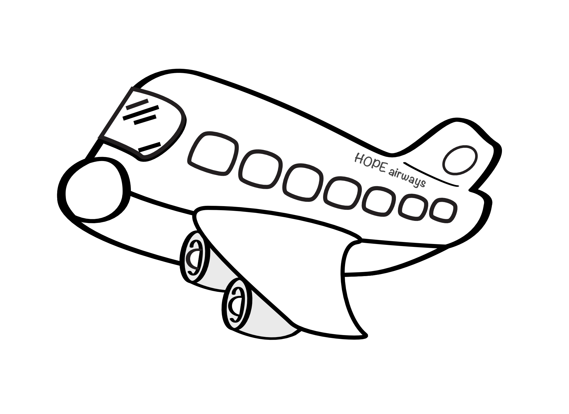 airplane simple drawing