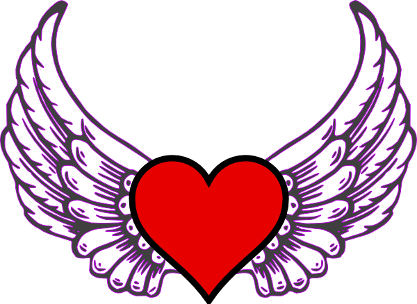 Drawing Of Hearts With Wings - Clipart library