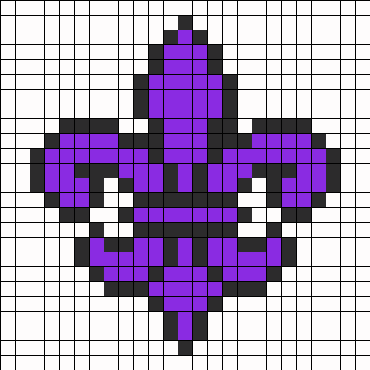 Purple Saints Row Fleur De Lis Perler Bead Pattern | Bead Sprites 