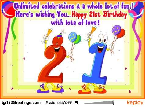 Happy 21st Birthday! Free Milestones eCards, Greeting Cards | 123 