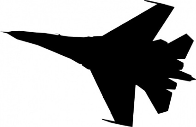Airplane Fighter Silhouette clip art Vector | Free Download