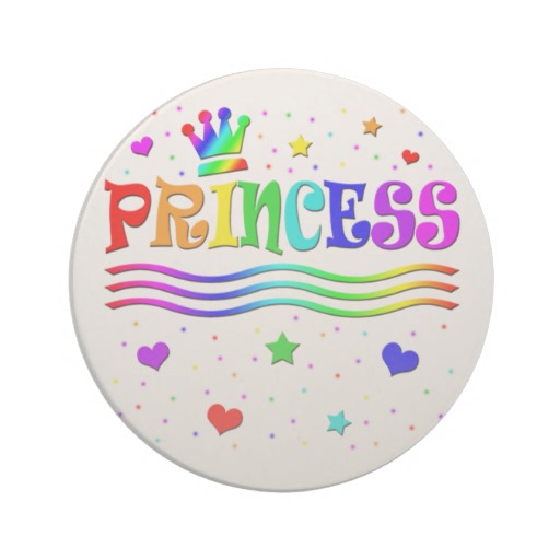 Cute Cartoon Clip Art Rainbow Princess Tiara Beverage Coaster | Zazzle