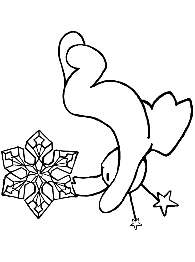 Snow Angel 7 Black and White Christmas coloring and craft pages. www.