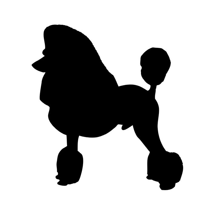 SALE Poodle Dog Sticker Silhouette Wall Vinyl by EllyStudio