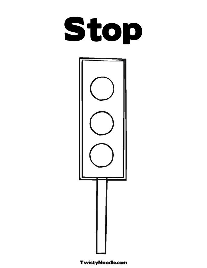 Stop light coloring page