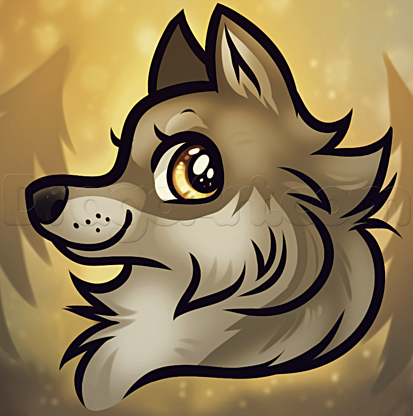 draw a cute wolf face - Clip Art Library