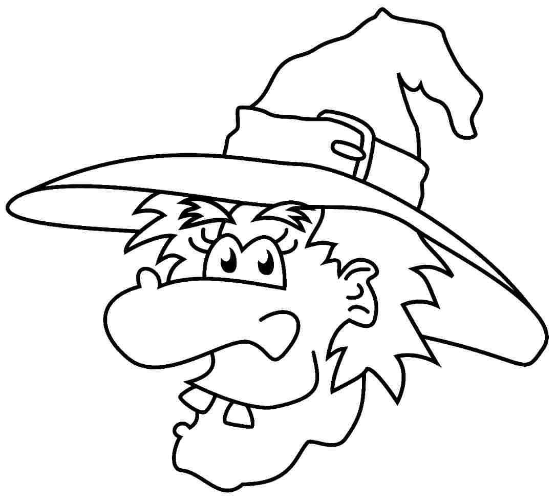 Halloween Witch Coloring Pages Printable Free For Kindergarten