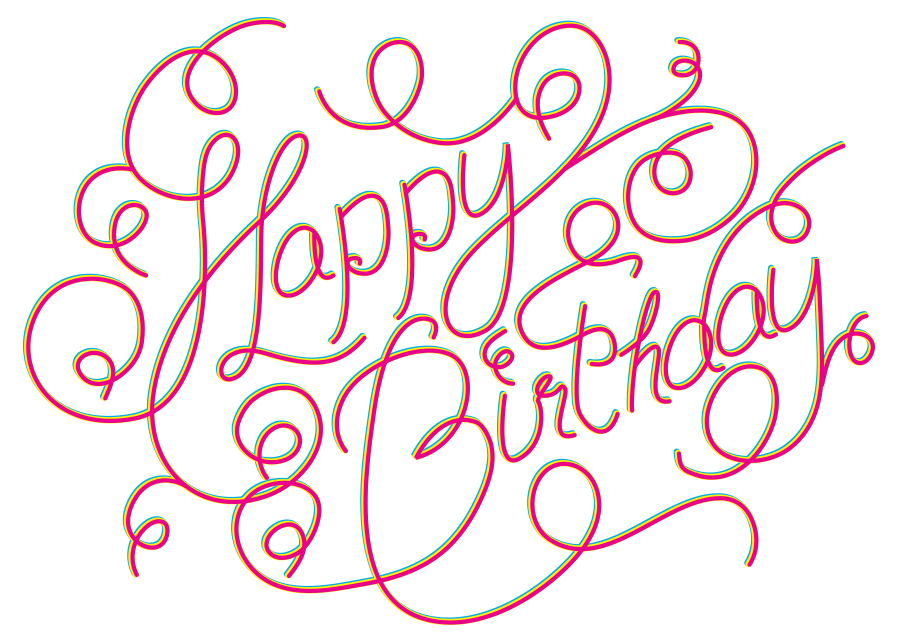 Happy Birthday Girly Font Clip Art Library