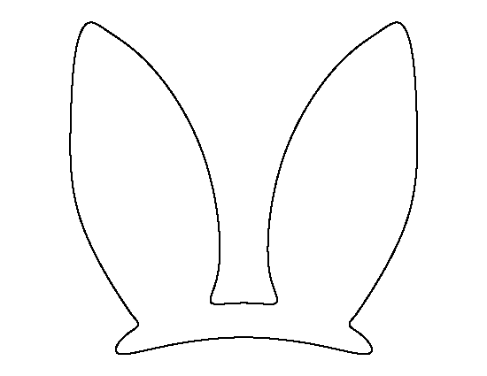 Easter Bunny ears pattern. Use the printable outline for crafts 