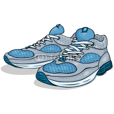vector color cartoon illustration - running shoes Stock image and 