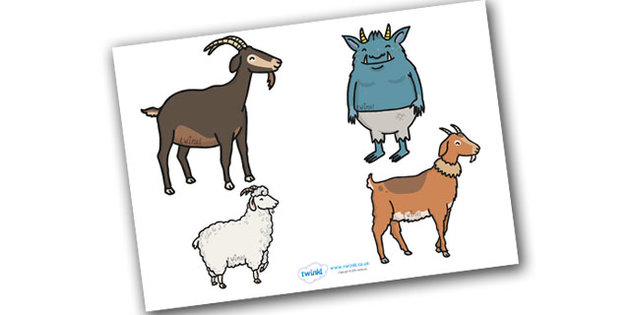 The Three Billy Goats Gruff Colouring Sheets - colouring, goats