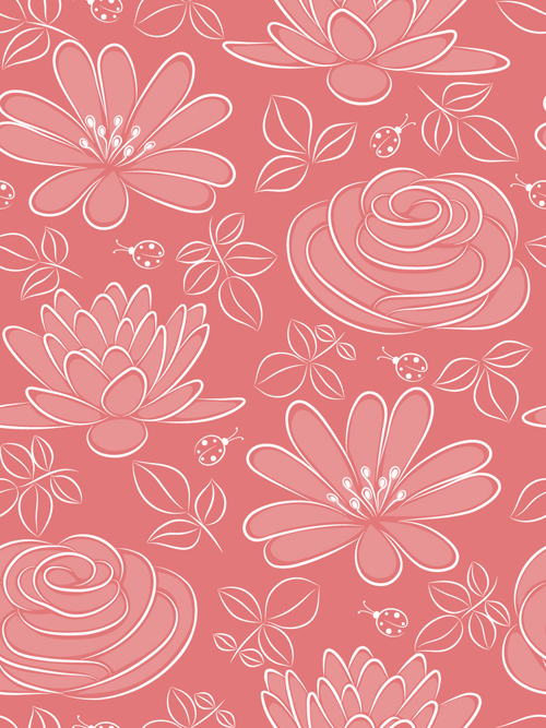Vivid Flower pattern design vector graphic 05 - Vector Flower free 